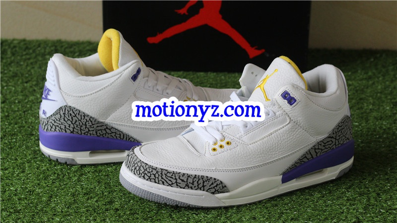 Authentic Air Jordan 3 Kobe Bryant White Purple Gold